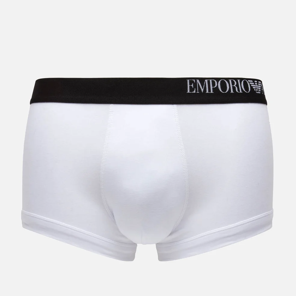 Emporio Armani Men's 3 Pack Side Logo Trunk Boxer Shorts - White Image 1