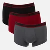 Emporio Armani Men's Logoband 3 Pack Trunk Boxer Shorts - Burgundy/Grey/Black - Image 1