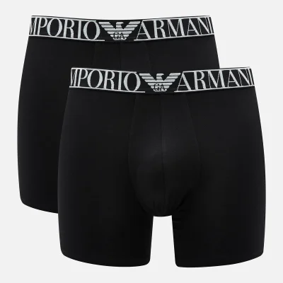 Emporio Armani Men's 2 Pack Midwaist Boxer Shorts - Black