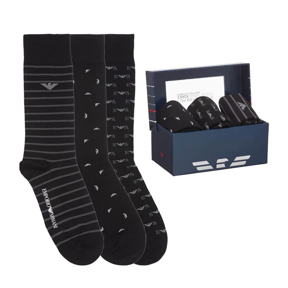 Emporio Armani Men's 3 Pack Spot Socks - Multi Image 1