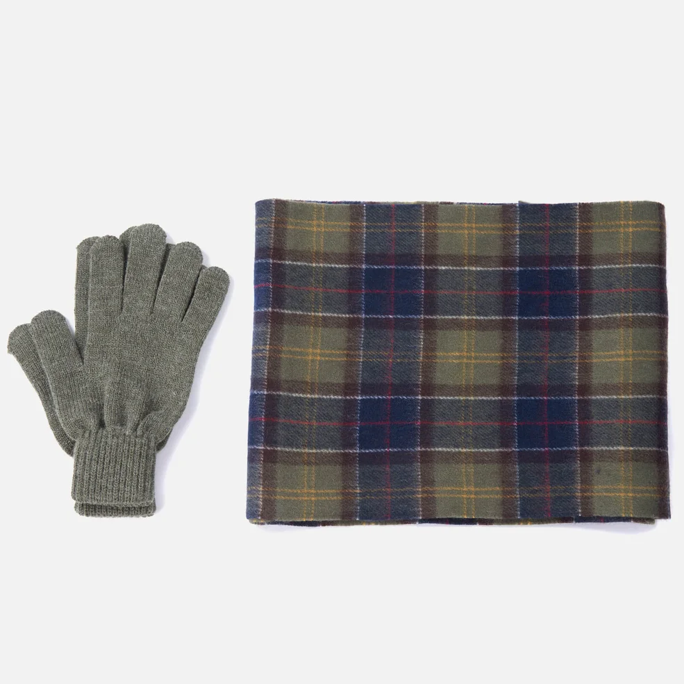 Barbour Heritage Men's Tartan Scarf and Gloves Gift Set - Signature Check Image 1