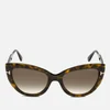 Tom Ford Women's Cat Eye Acetate Sunglasses - Light Brown/Green - Image 1