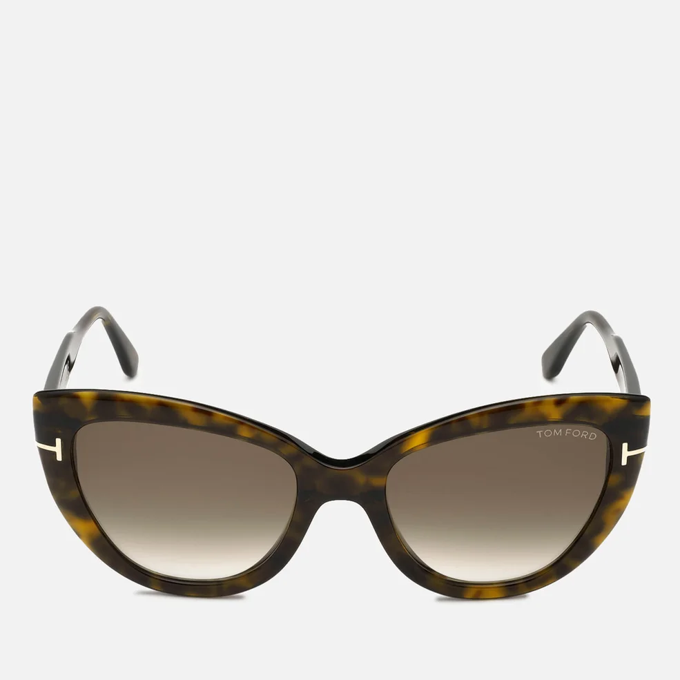 Tom Ford Women's Cat Eye Acetate Sunglasses - Light Brown/Green Image 1