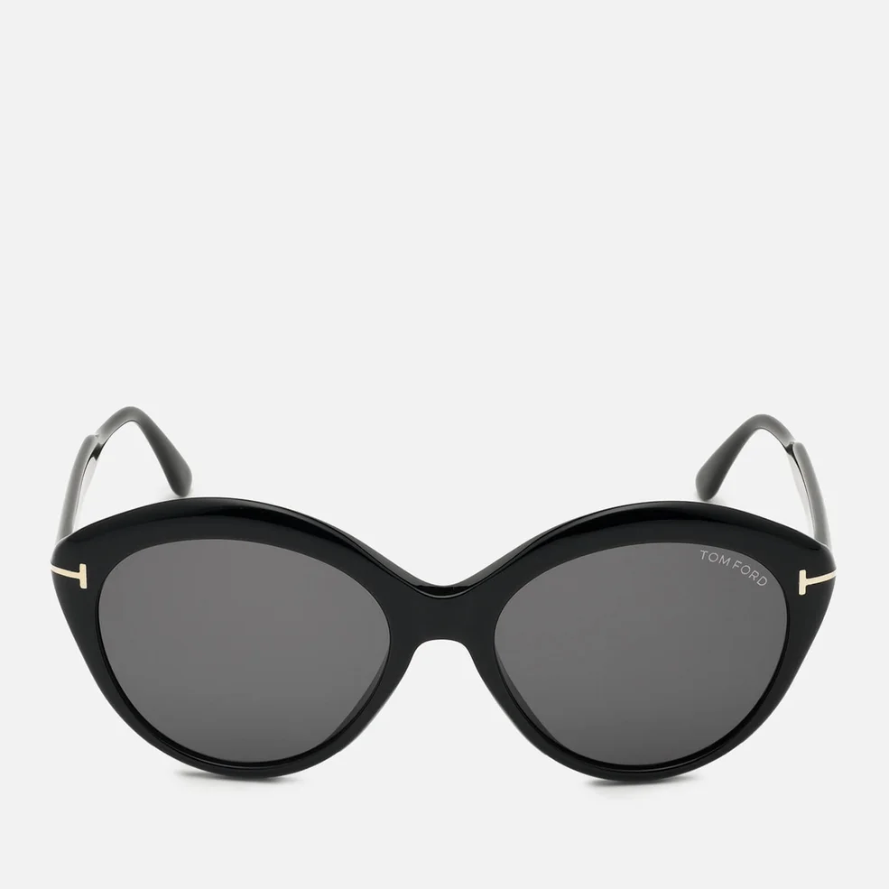 Tom Ford Women's Maxine Round Frame Sunglasses - Black/Smoke Image 1