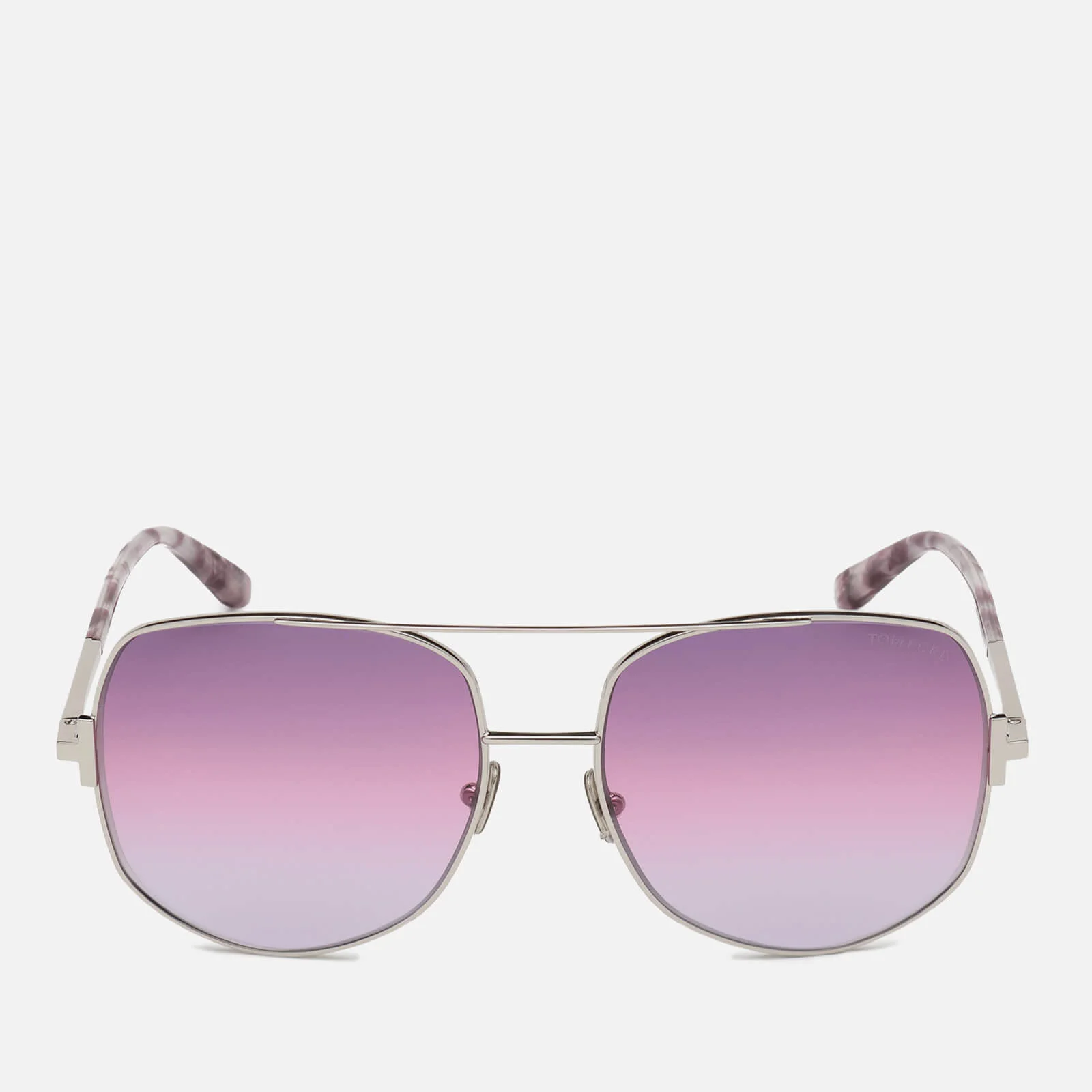 Tom Ford Women's Lennox Pilot Style Sunglasses - Palladium/Violet Image 1