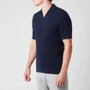 Frescobol Carioca Men's Textured Knit Polo Shirt - Navy Blue - Image 1