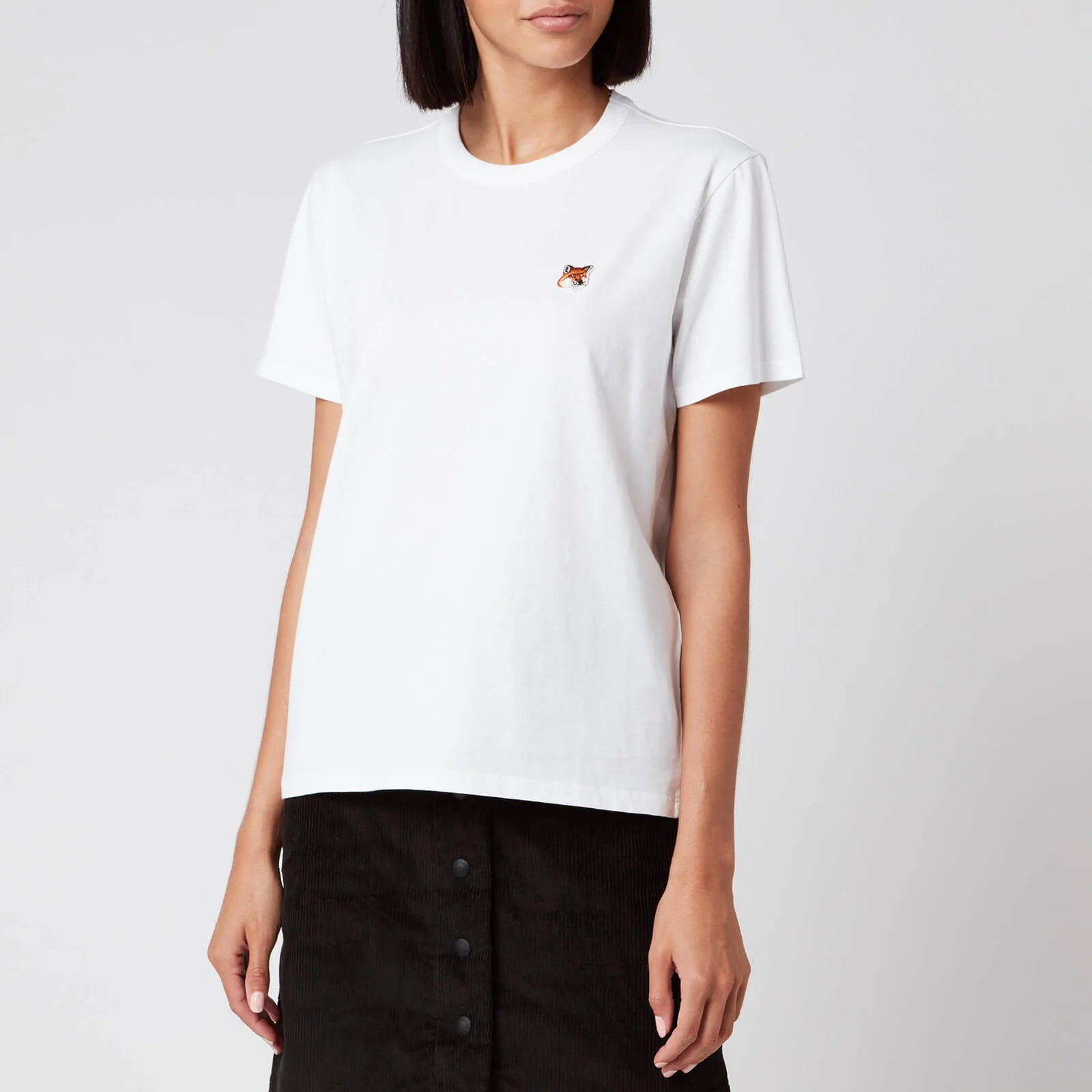 Maison Kitsuné Women's T-Shirt Fox Head Patch - White Image 1