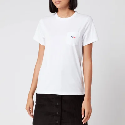 Maison Kitsuné Women's T-Shirt Tricolor Fox Patch - White