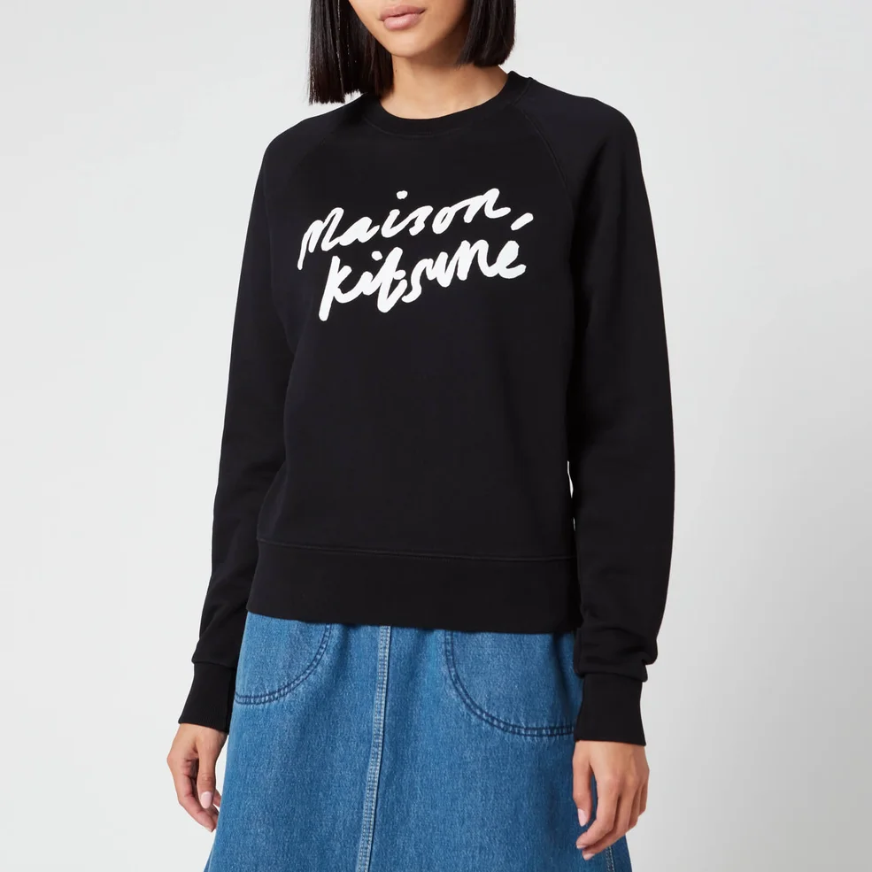 Maison Kitsuné Women's Sweatshirt Handwriting - Black Image 1