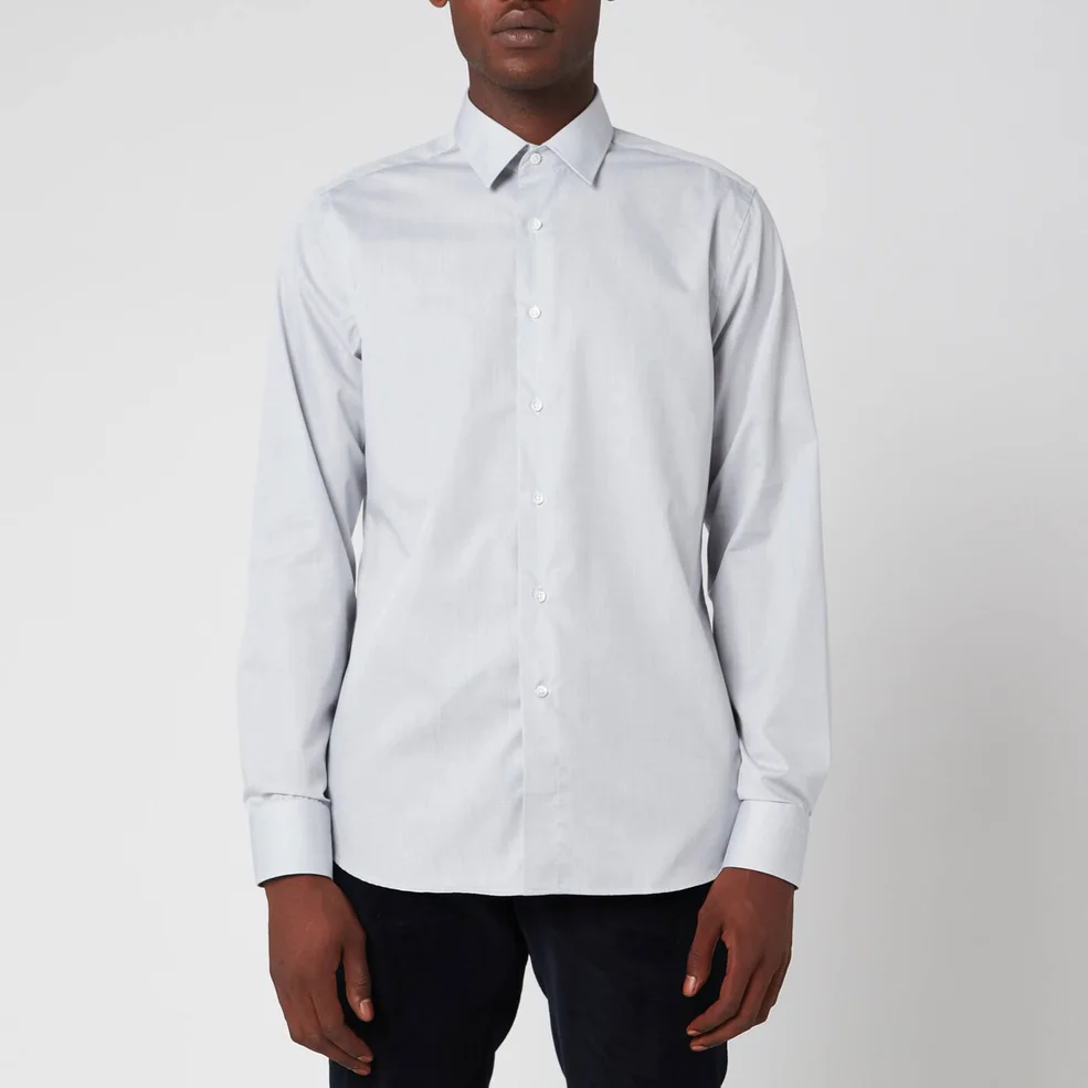 Canali Men's Cotton Impeccable Slim Fit Shirt - Light Grey Image 1