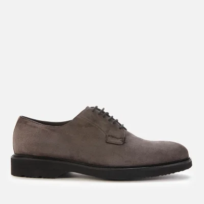 Canali Men's Suede Lace-up Crepe Sole Derby Shoes - Grey