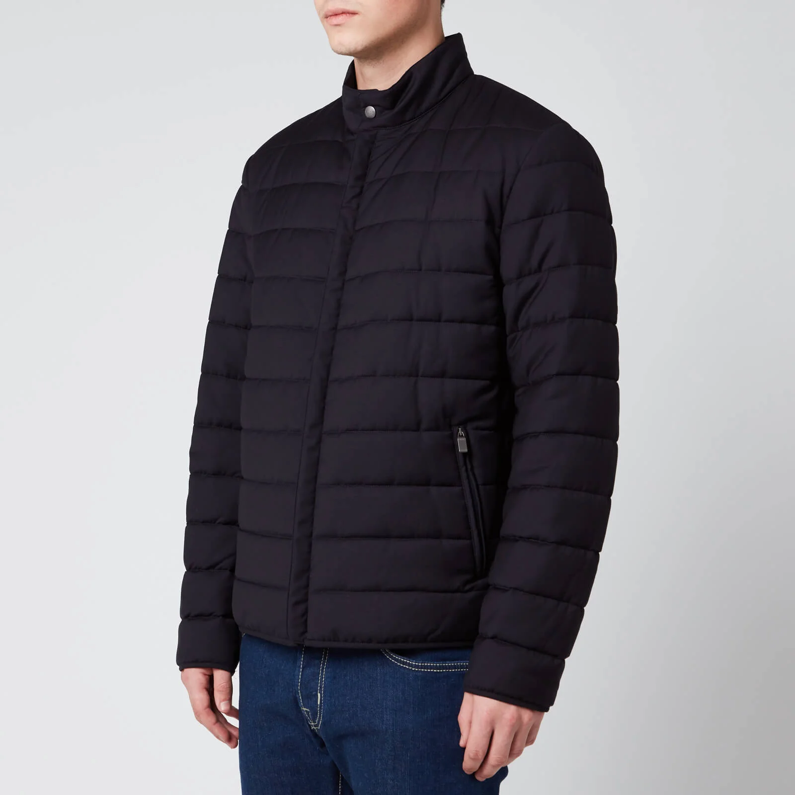 Canali Men's Quilted Storm System Blouson Jacket - Navy Image 1