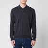 Canali Men's Long Sleeve Wool Tip Button Polo Shirt - Navy - Image 1
