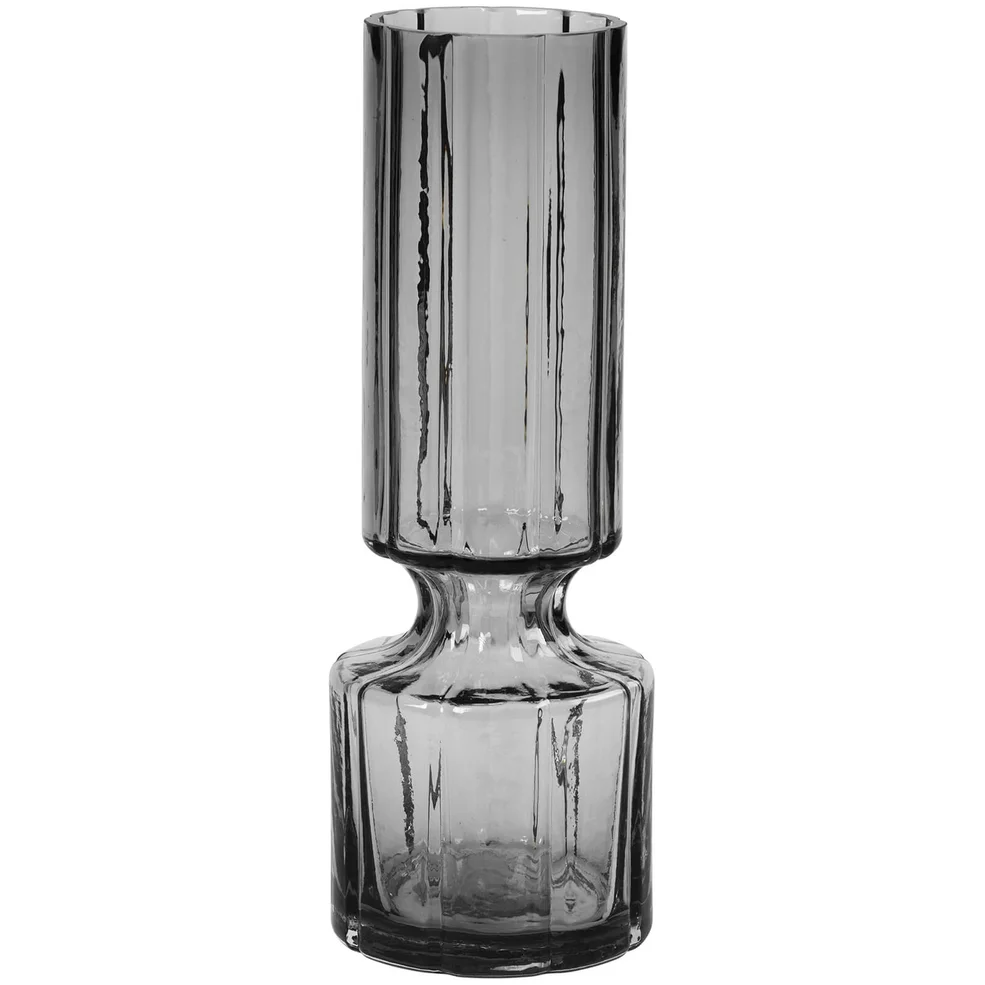 Broste Copenhagen Hyacinth Glass Vase - Medium - Smoked Pearl Image 1