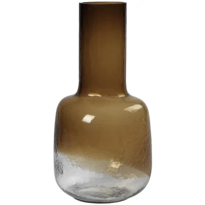 Broste Copenhagen Ingvar Glass Vase - Indian Tan/Clear