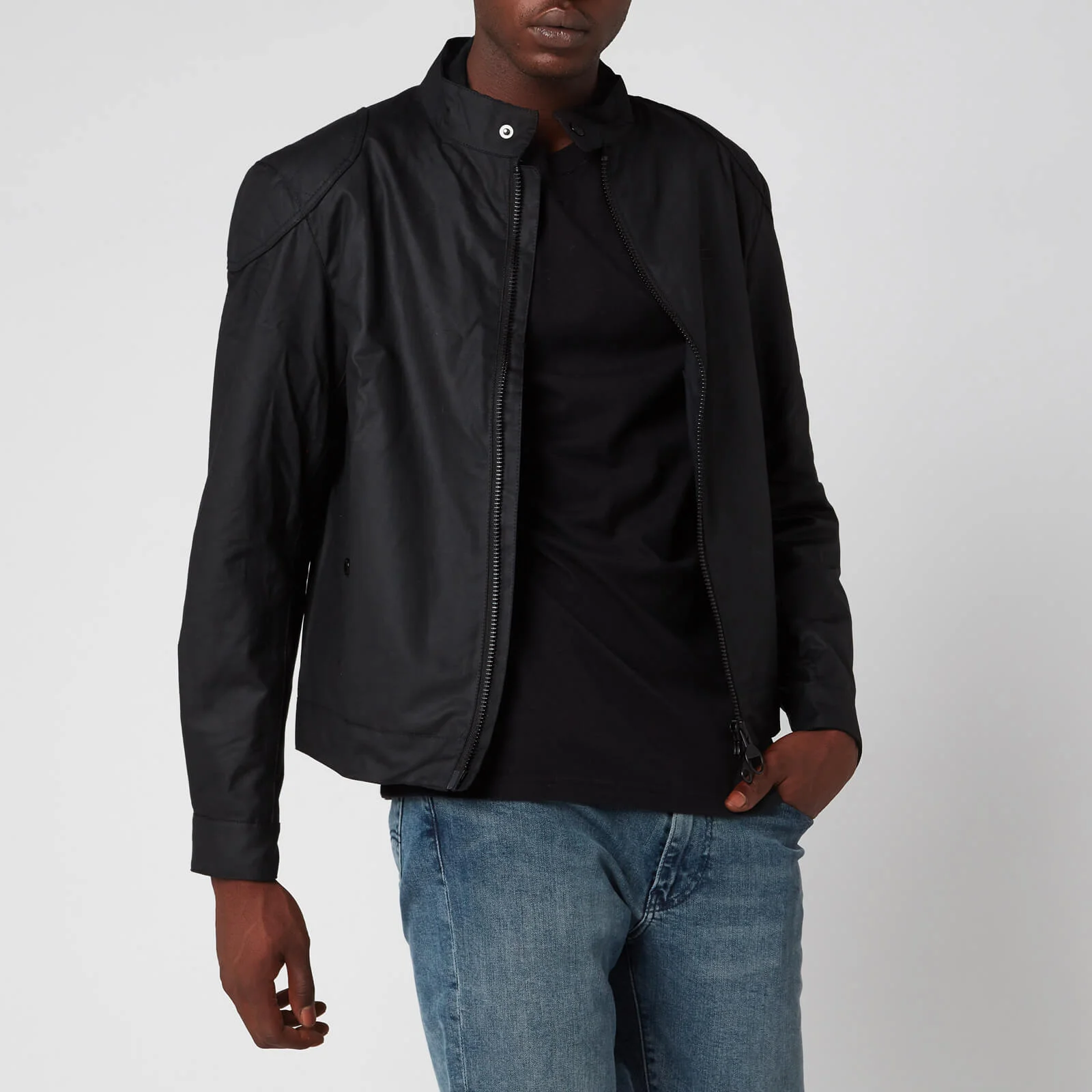 Barbour International Men's Stove Wax Jacket - Black Image 1
