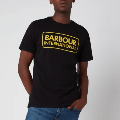 Barbour International Men's Essential Large Logo T-Shirt - Black/Yellow