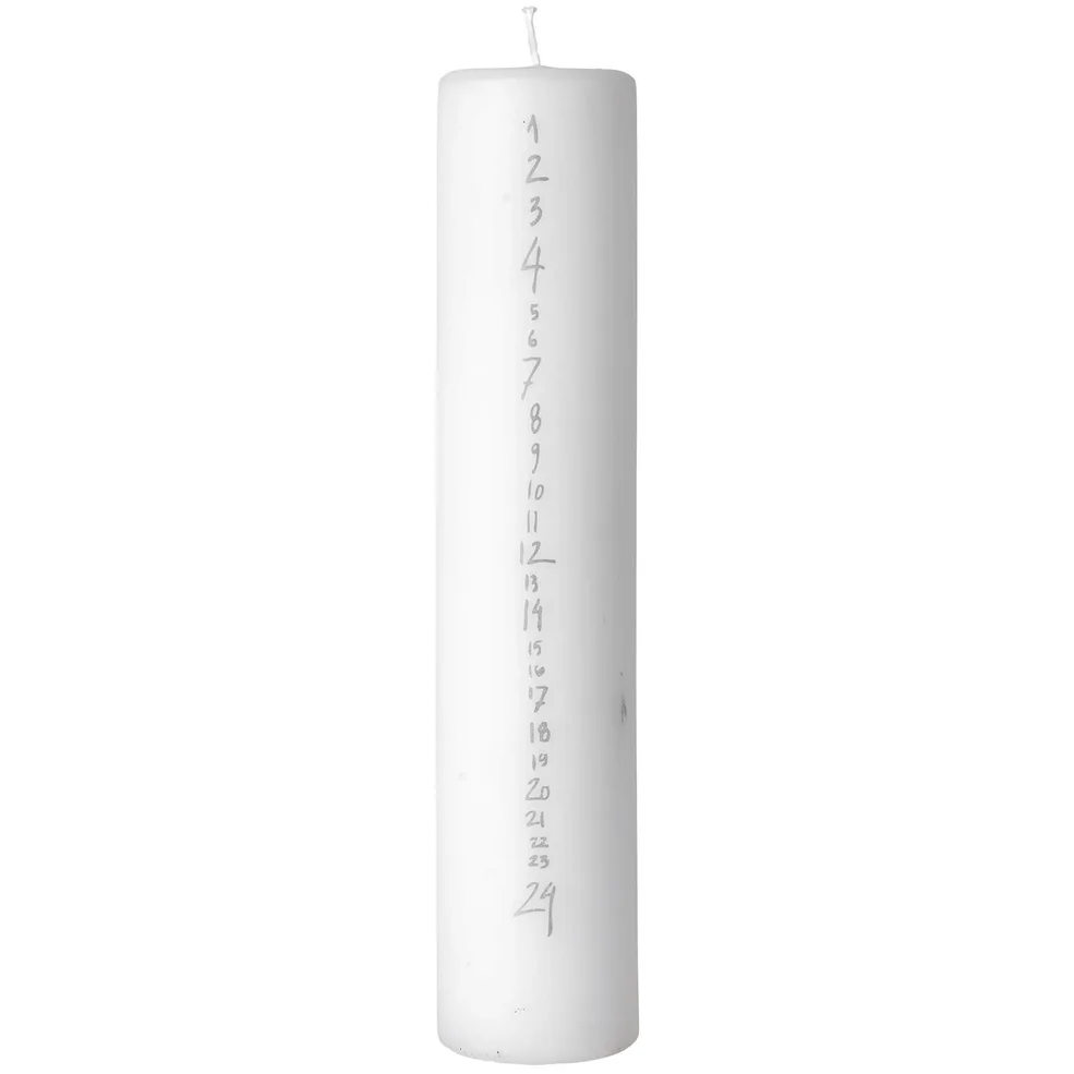 Broste Copenhagen Countdown Advent Candle - Silver/White Image 1