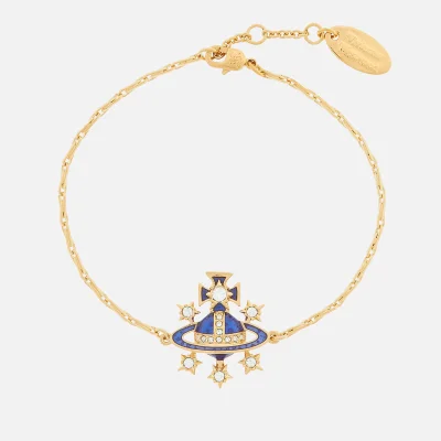 Vivienne Westwood Women's Dalila Bas Relief Bracelet - Gold Cobalt Crystal