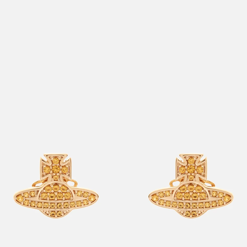 Vivienne Westwood Women's Romina Pave Orb Earrings - Gold Amber Image 1
