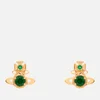 Vivienne Westwood Women's Ouroboros Small Earrings - Gold Emerald - Image 1