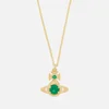 Vivienne Westwood Women's Ouroboros Small Pendant - Gold Emerald - Image 1