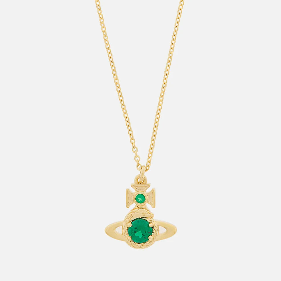 Vivienne Westwood Women's Ouroboros Small Pendant - Gold Emerald Image 1
