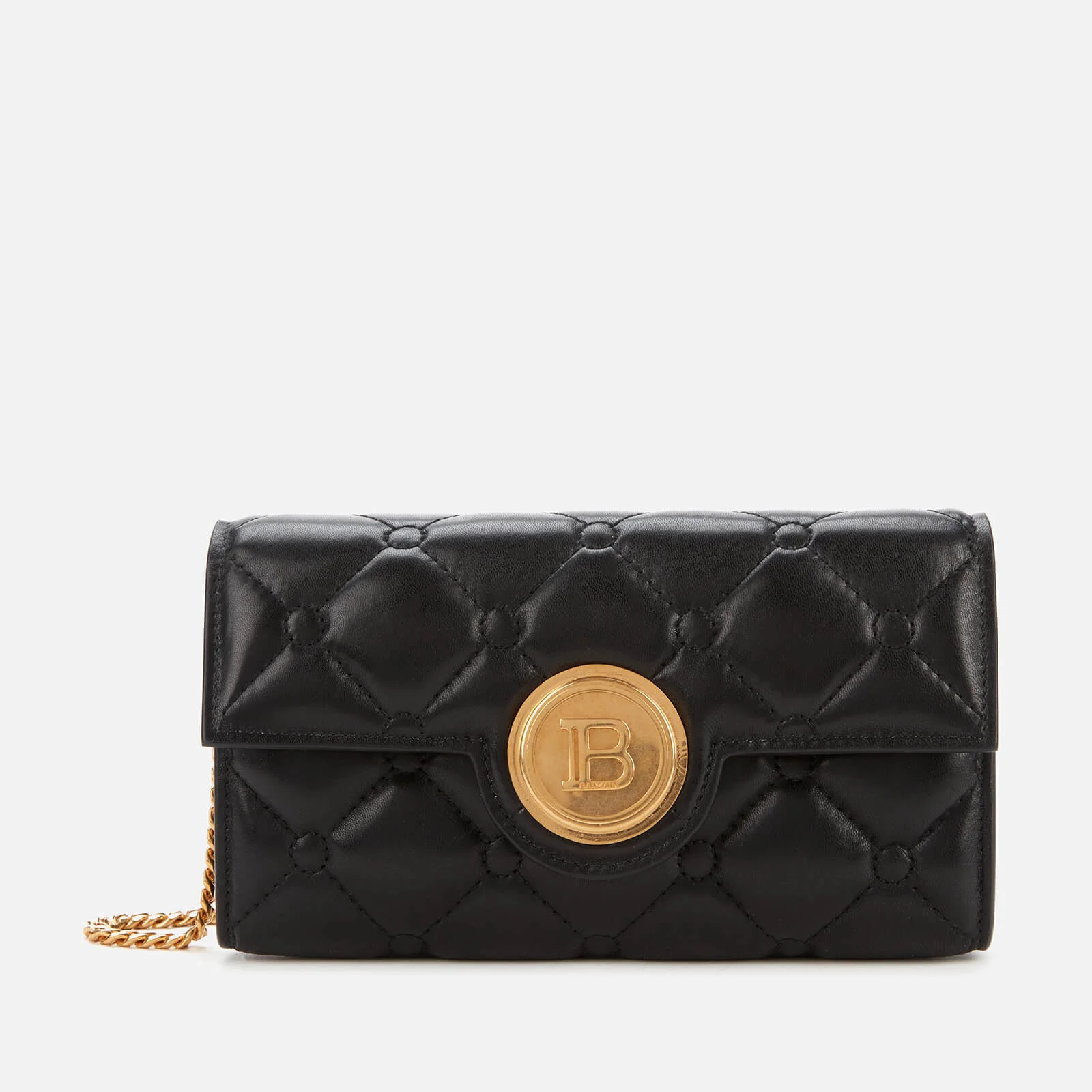 Balmain Women's Agneau Matelasse Quilted Wallet on Chain Bag - Black Image 1