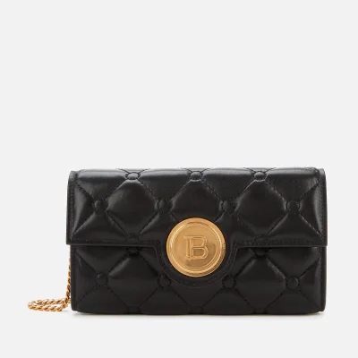 Balmain Women's Agneau Matelasse Quilted Wallet on Chain Bag - Black