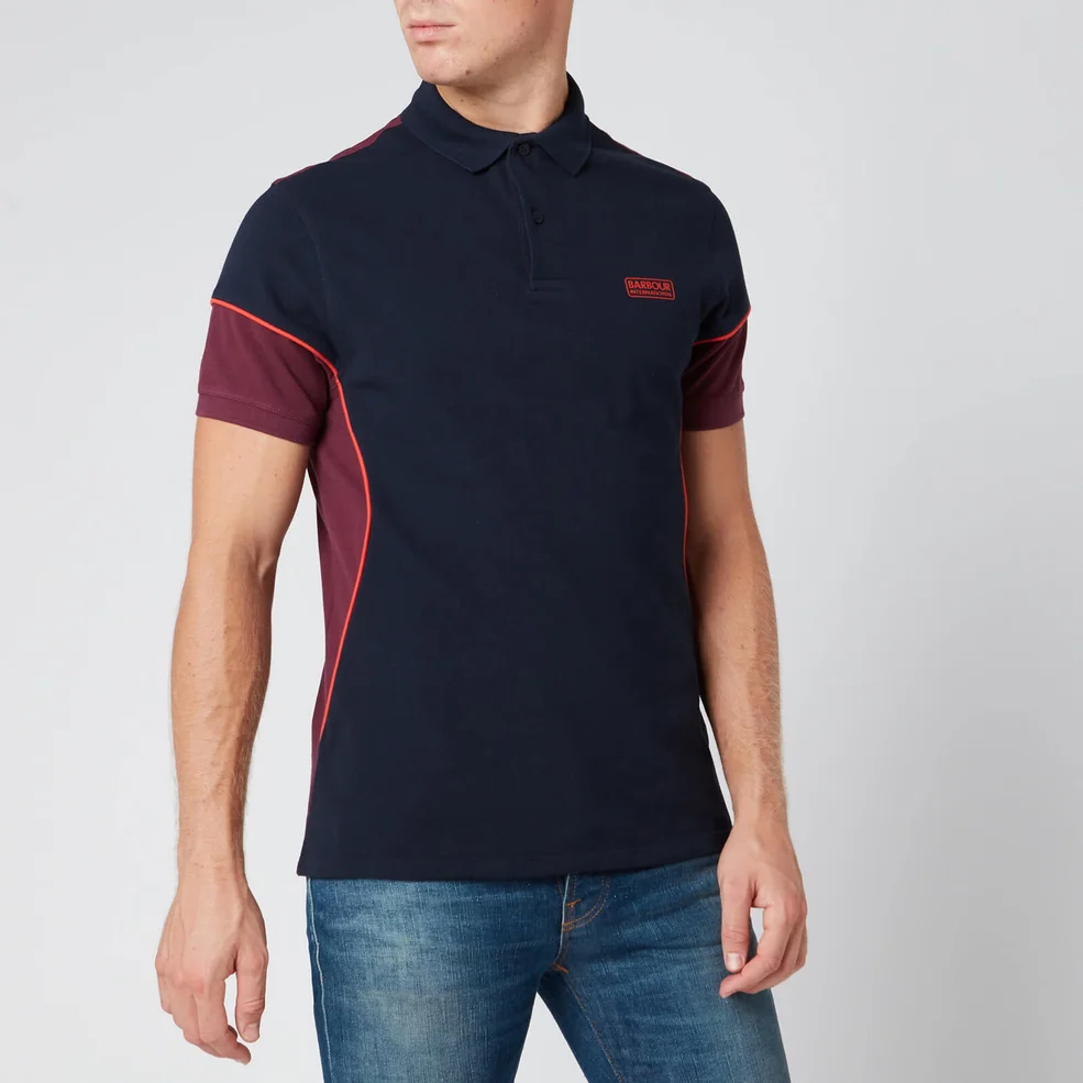 Barbour International Men's Block Polo Shirt - Navy Image 1