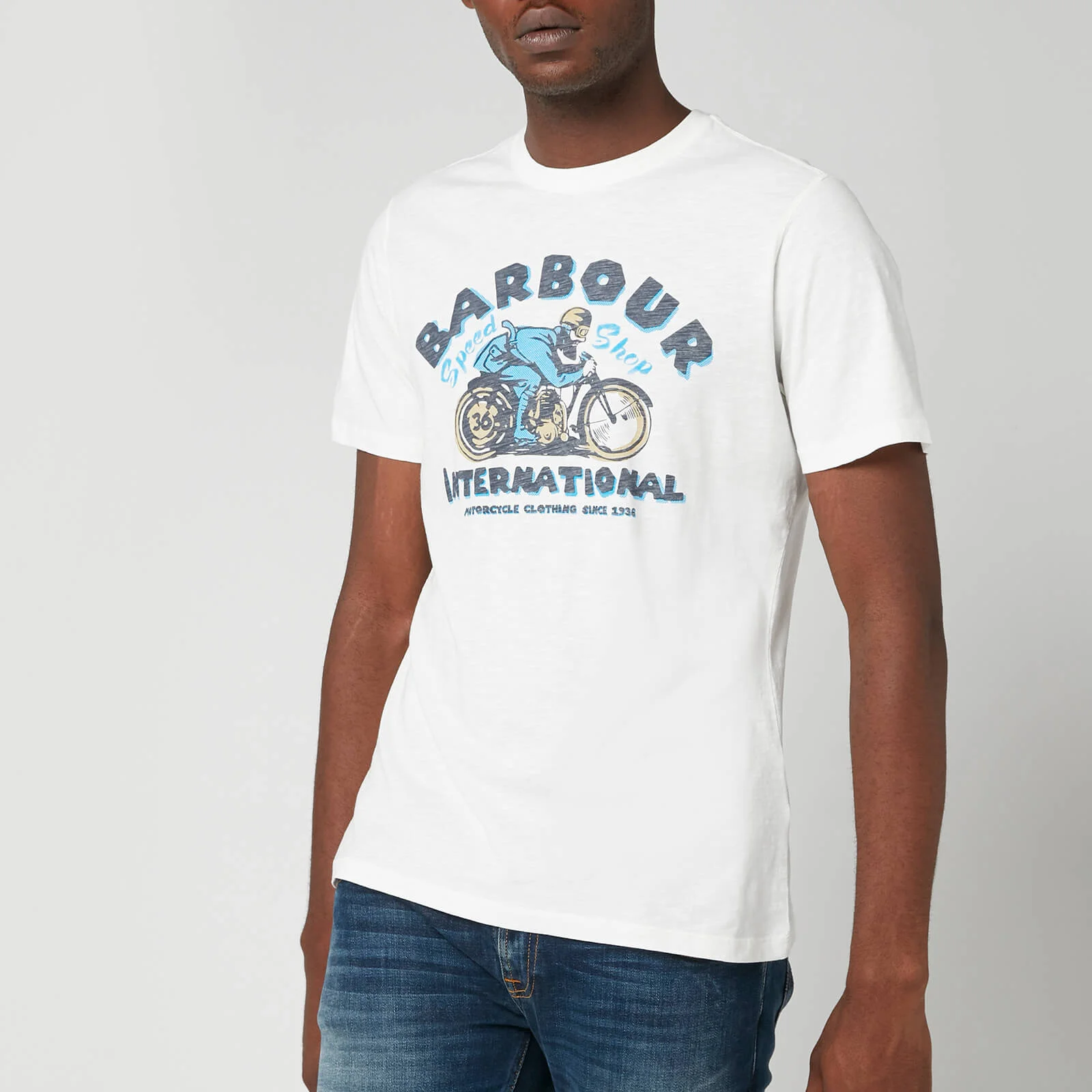 Barbour International Men's Device T-Shirt - Light Grey Image 1