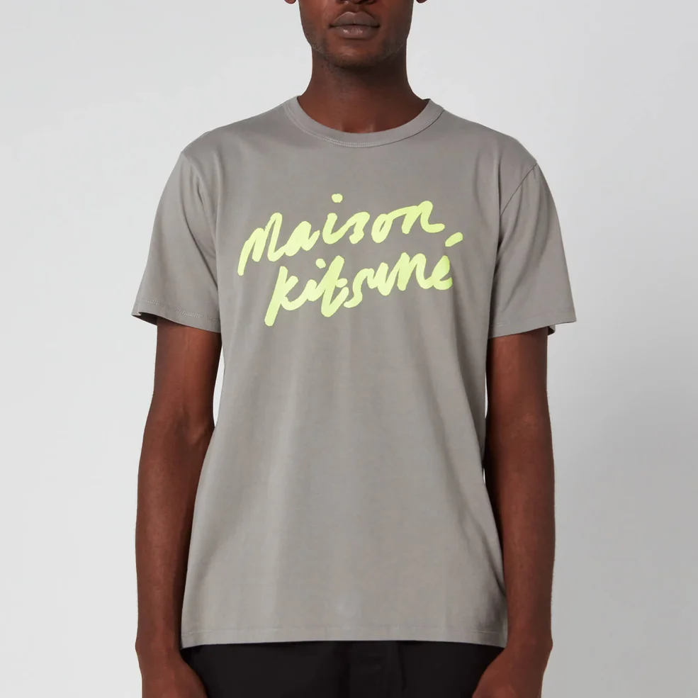 Maison Kitsuné Men's Handwriting T-Shirt - Dark Grey Image 1
