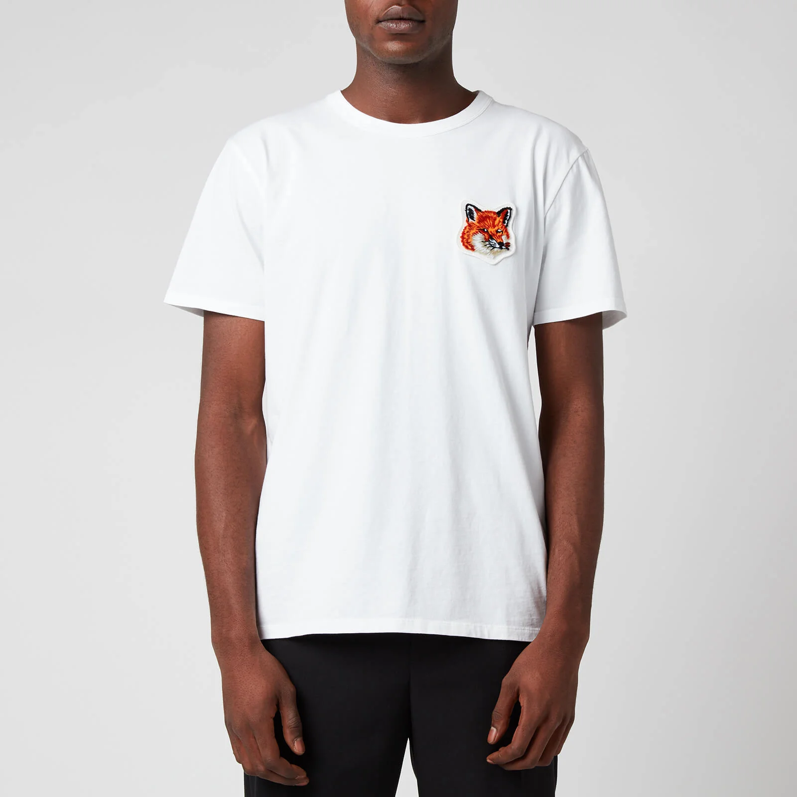 Maison Kitsuné Men's Velvet Fox Head Patch Classic T-Shirt - White Image 1