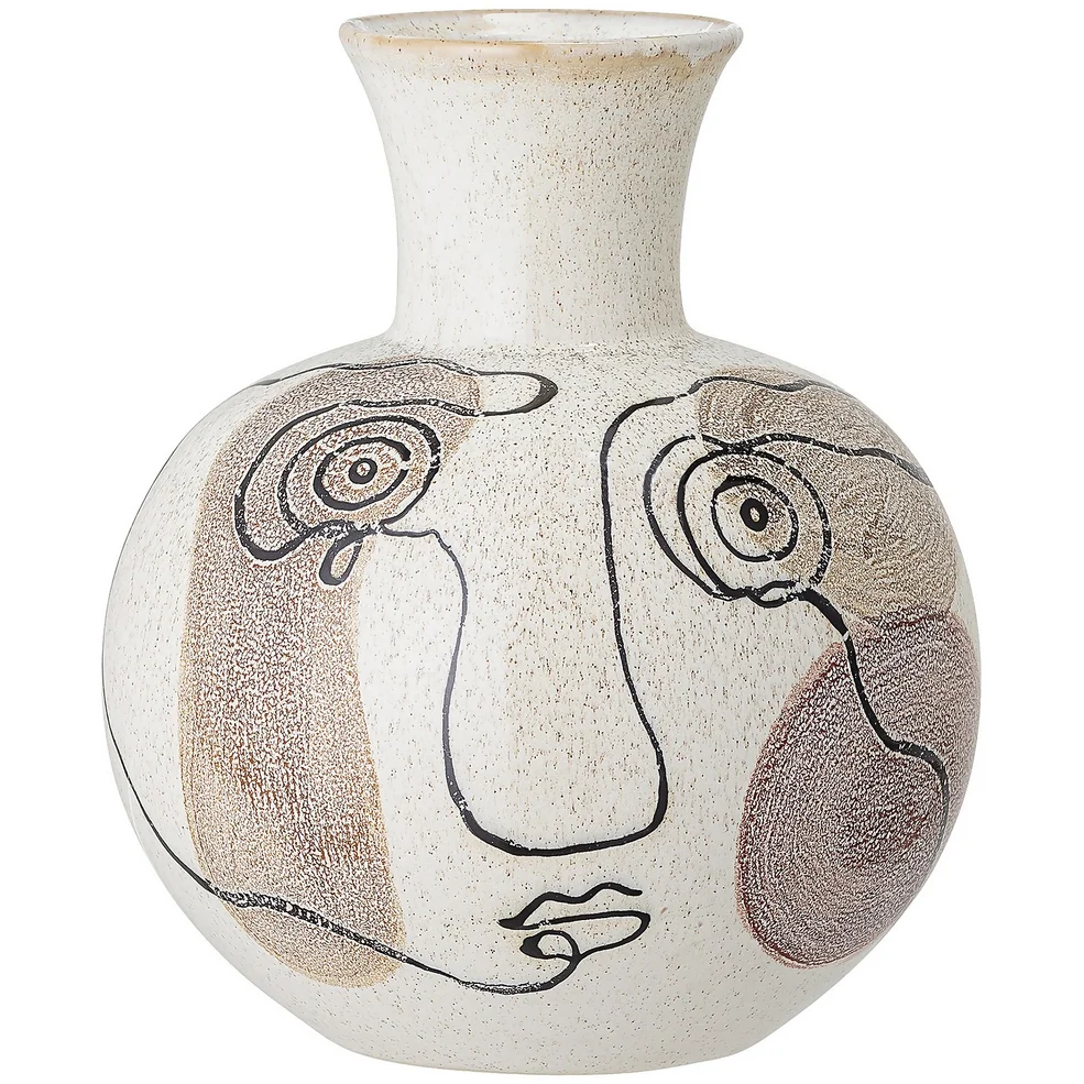Bloomingville Face Stoneware Vase - White Image 1