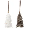 Bloomingville Feather Christmas Tree Decoration - Set of 2 - Image 1