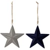 Bloomingville Star Christmas Decorations - Set of 2 - Navy - Image 1