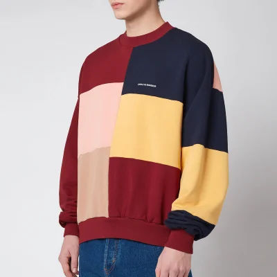 Drôle de Monsieur Men's Color Block Sweatshirt - Burgundy