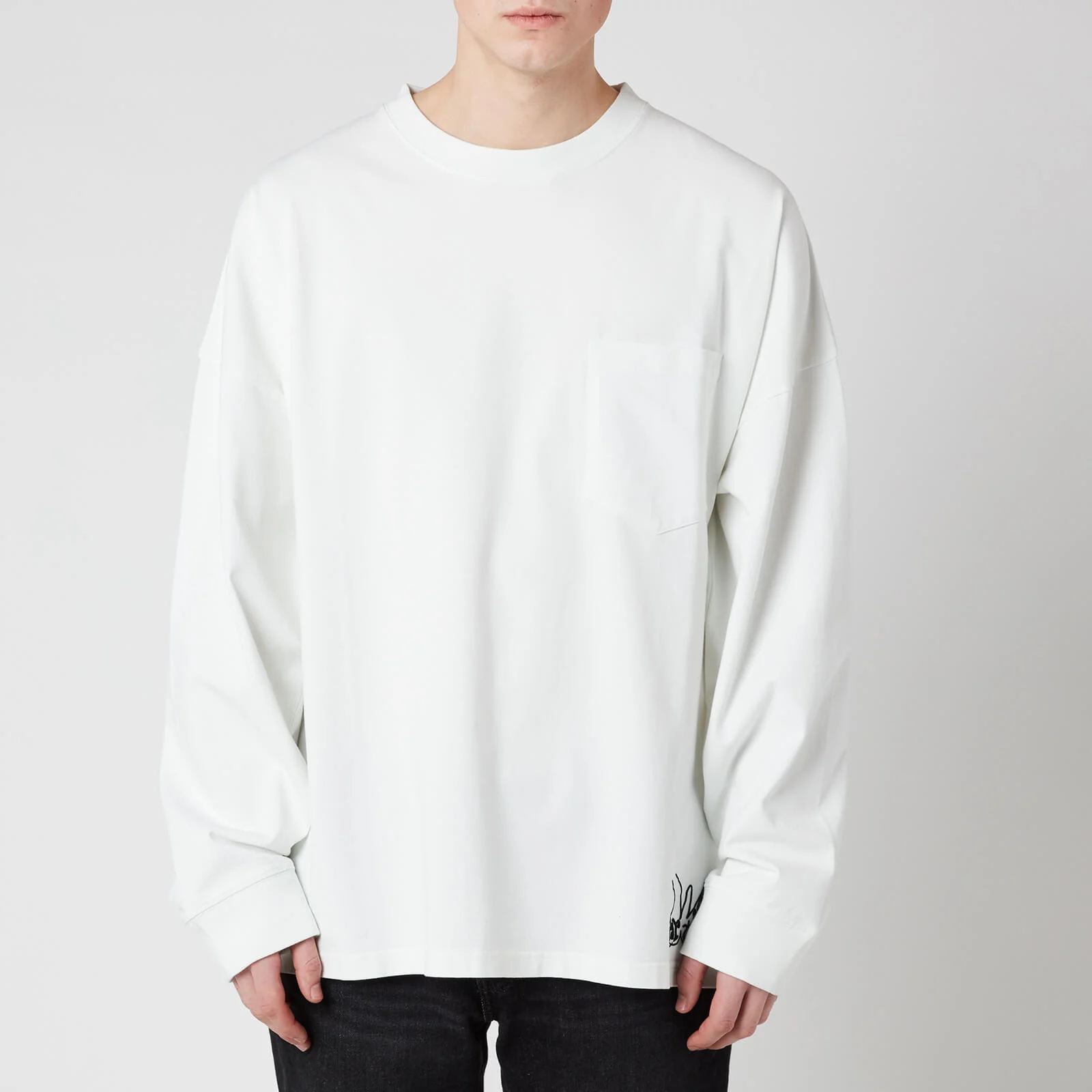 Martine Rose Men's Warung Oversized Long Sleeve T-Shirt - White Image 1