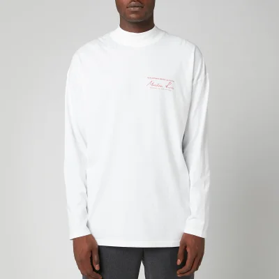 Martine Rose Men's Jersey Funnel Neck Long Sleeve T-Shirt - White