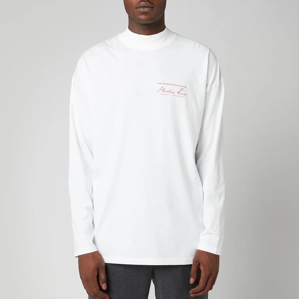 Martine Rose Men's Jersey Funnel Neck Long Sleeve T-Shirt - White Image 1