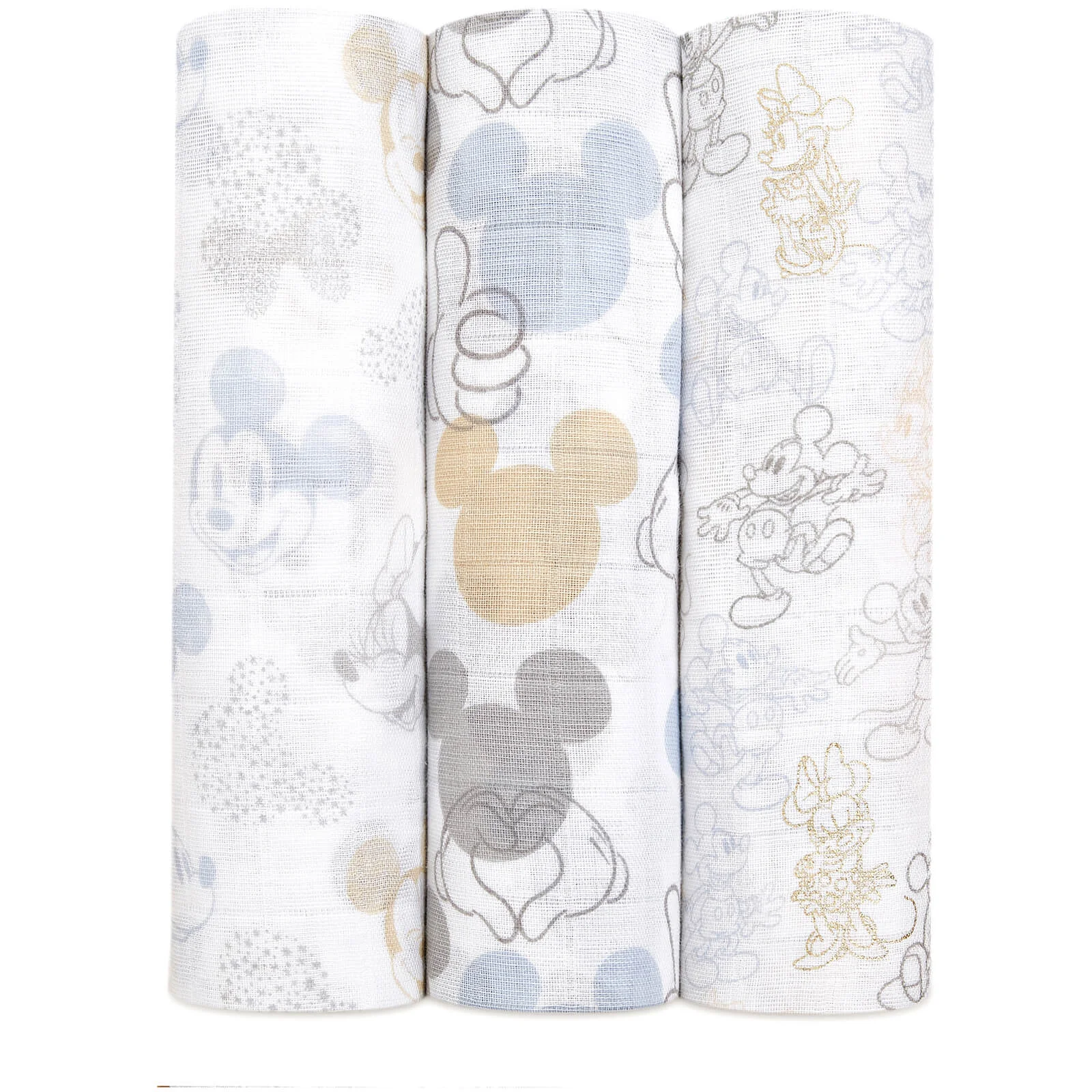 aden + anais Disney Metallic Swaddles - Mickey and Minnie (3 Pack) Image 1