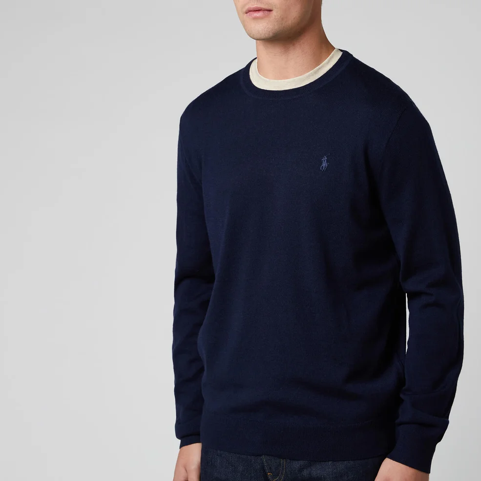 Polo Ralph Lauren Men's Merino Wool Sweatshirt - Hunter Navy Image 1