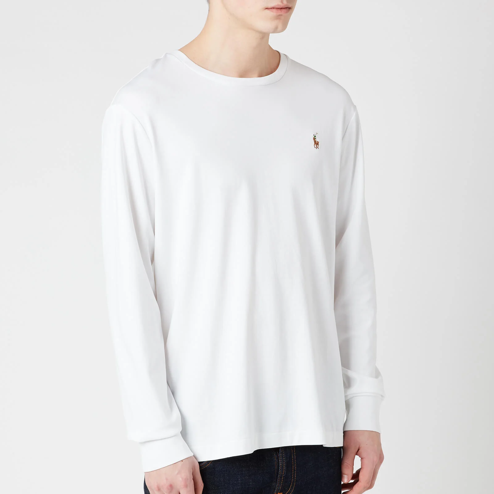 Polo Ralph Lauren Men's Custom Slim Fit Long Sleeve T-Shirt - White Image 1