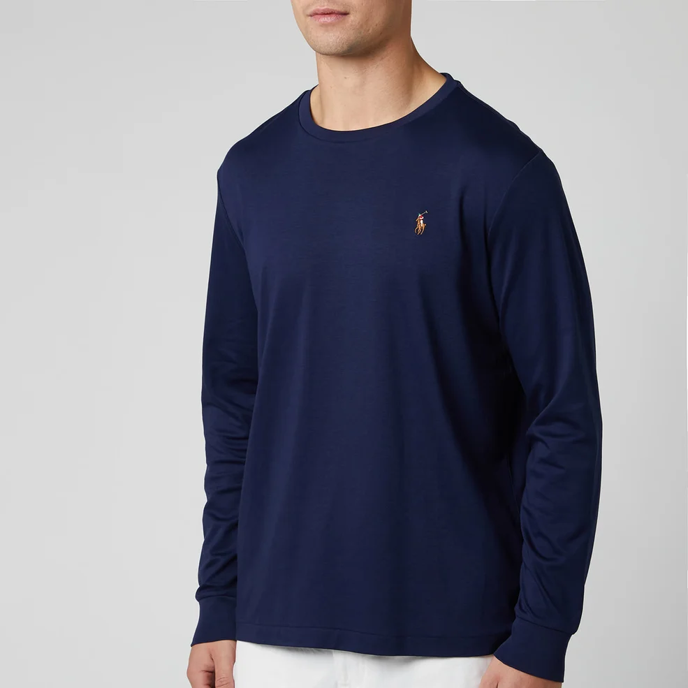 Polo Ralph Lauren Men's Custom Slim Fit Long Sleeve T-Shirt - French Navy Image 1
