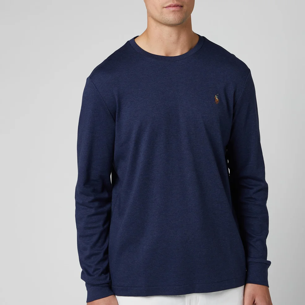 Polo Ralph Lauren Men's Custom Slim Fit Long Sleeve T-Shirt - Spring Navy Heather Image 1