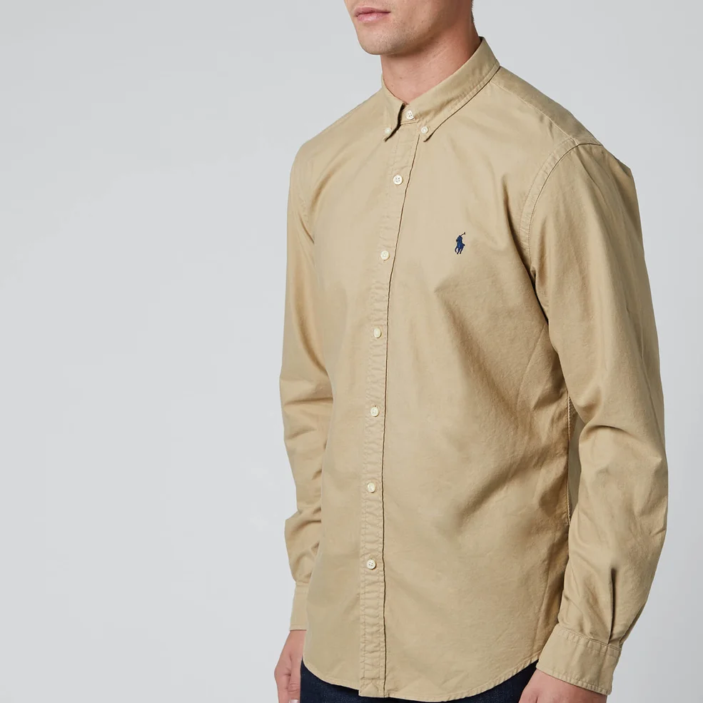Polo Ralph Lauren Men's Slim Fit Garment Dyed Oxford Shirt - Surrey Tan Image 1