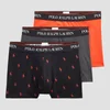 Polo Ralph Lauren Men's Stretch Cotton 3 Pack Trunks - Black/Heather/Orange - Image 1
