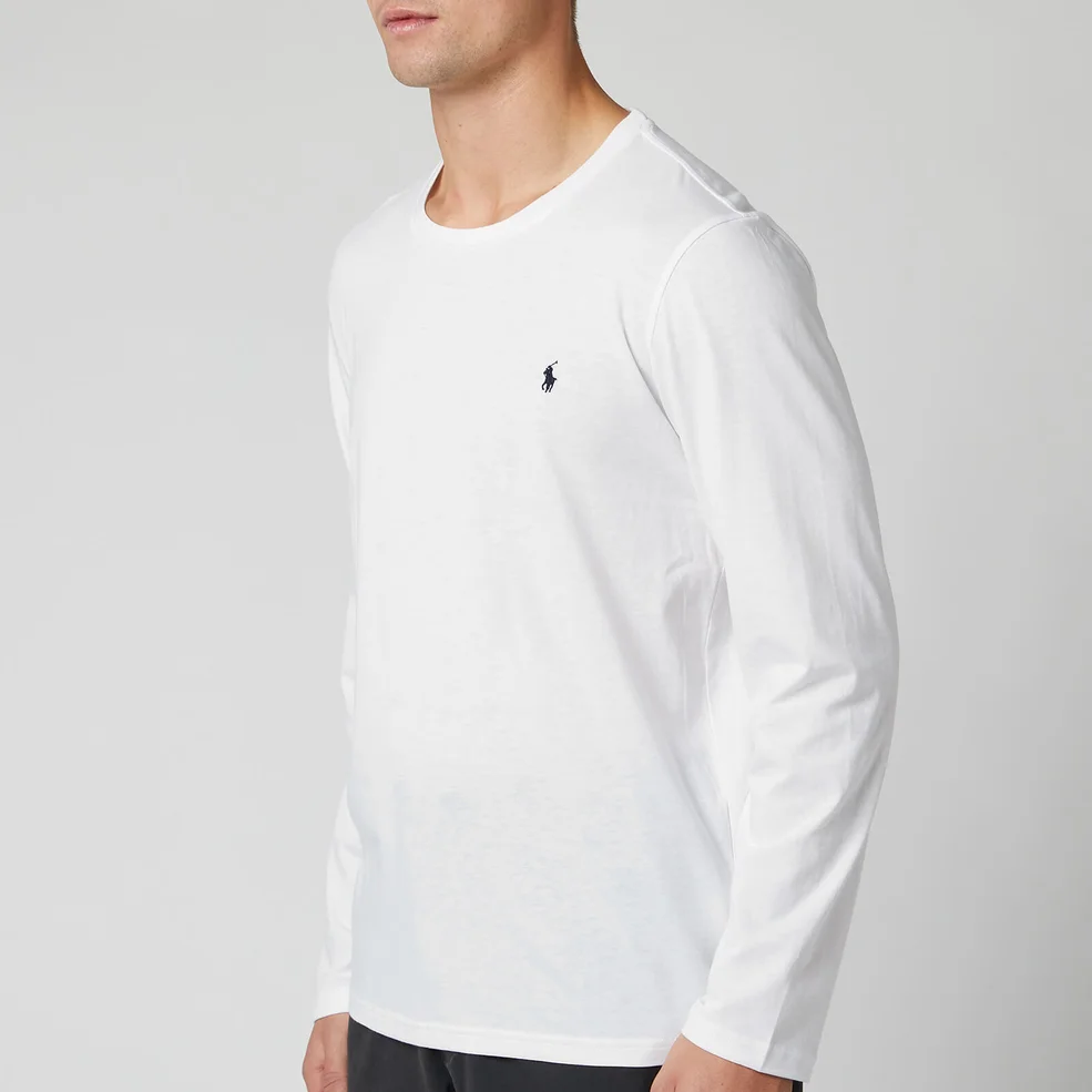 Polo Ralph Lauren Men's Cotton Jersey Crewneck Long Sleeve Top - White Image 1