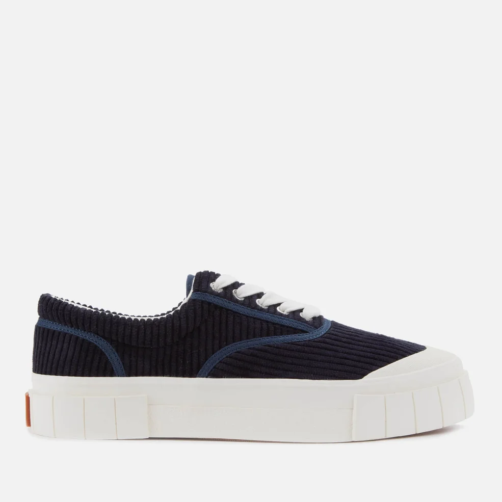 Good News Men's Opal Cord Sustainable Trainers - Navy Image 1