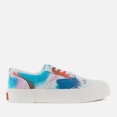 Good News Men's Opal Tie Dye Cord Sustainable Trainers - Blue/Pink